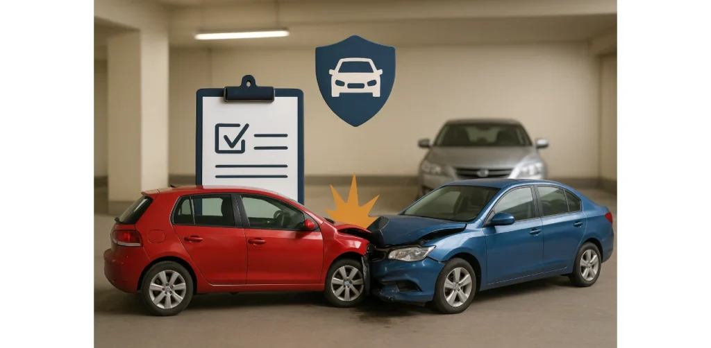 Body insurance and damage due to a collision in a parking lot without a specific fault