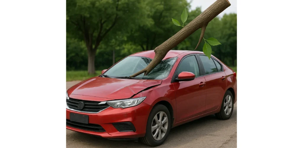 Conditions for benefiting from body insurance coverage against falling objects on the vehicle