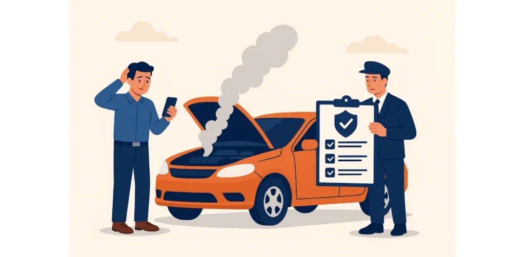 Real example of car technical defect damage