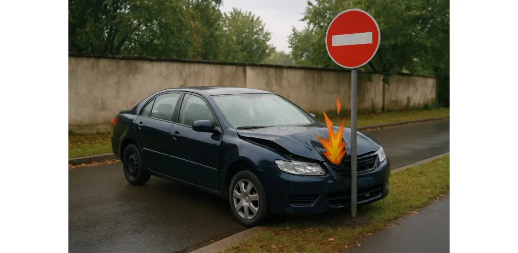 Third party insurance and damage caused by driving on prohibited routes