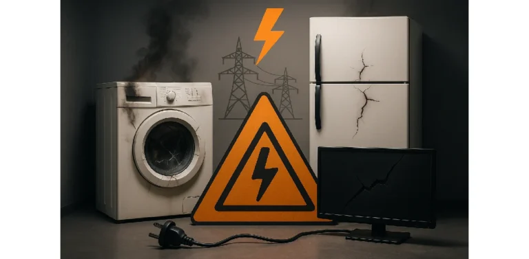 Damage to household appliances due to fluctuations in city electricity