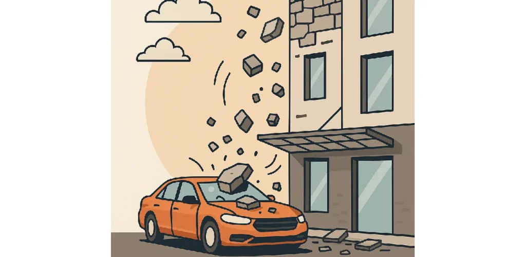 How to prove damage caused by a falling facade on a car