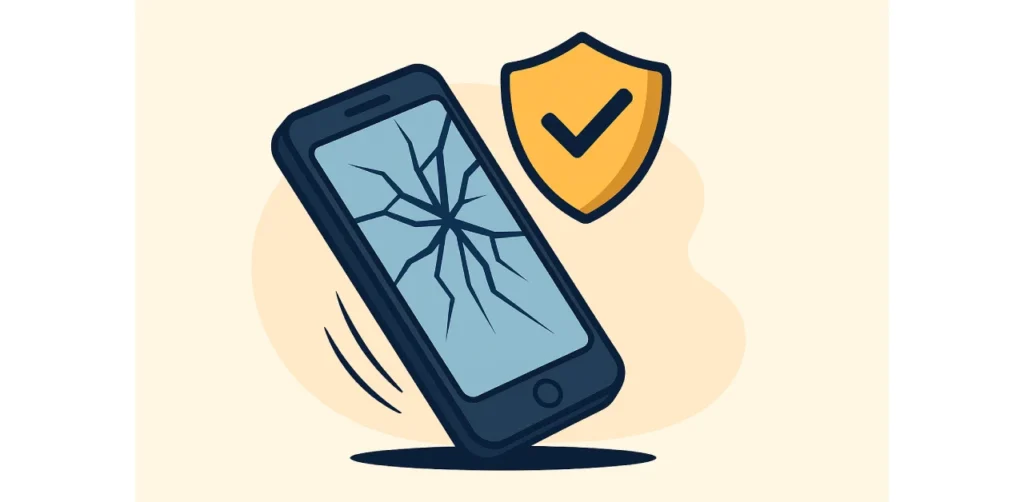 Mobile phone insurance coverage against dropping the phone