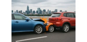 Who is at fault in a chain reaction accident