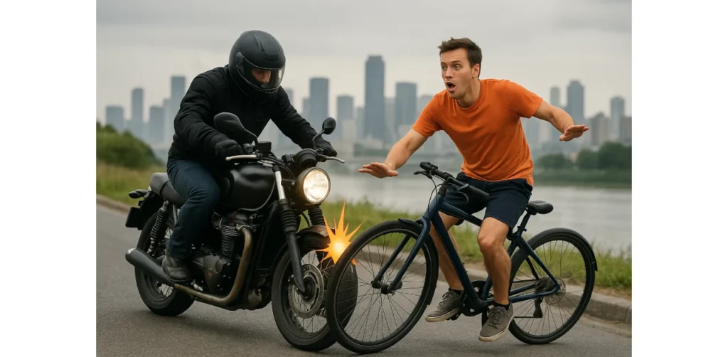 Damage to a cyclist; motorcycle insurance obligations