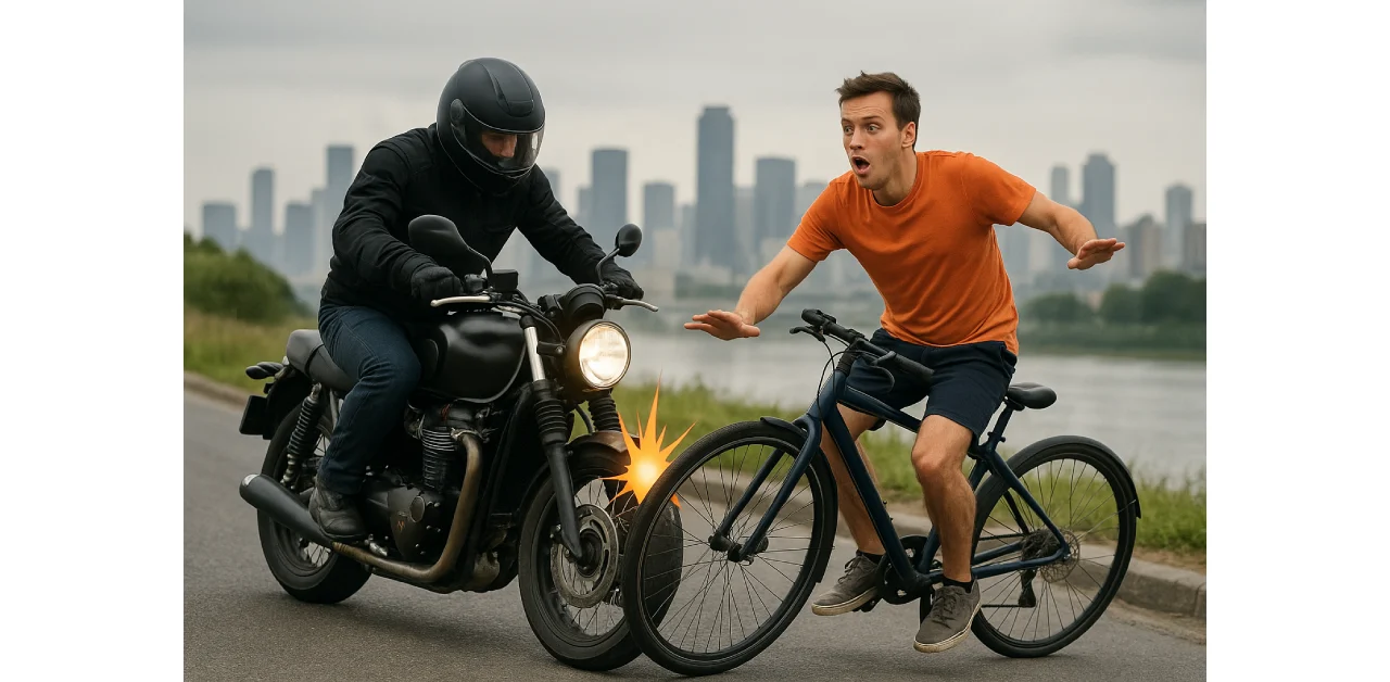 Damage to a cyclist; motorcycle insurance obligations