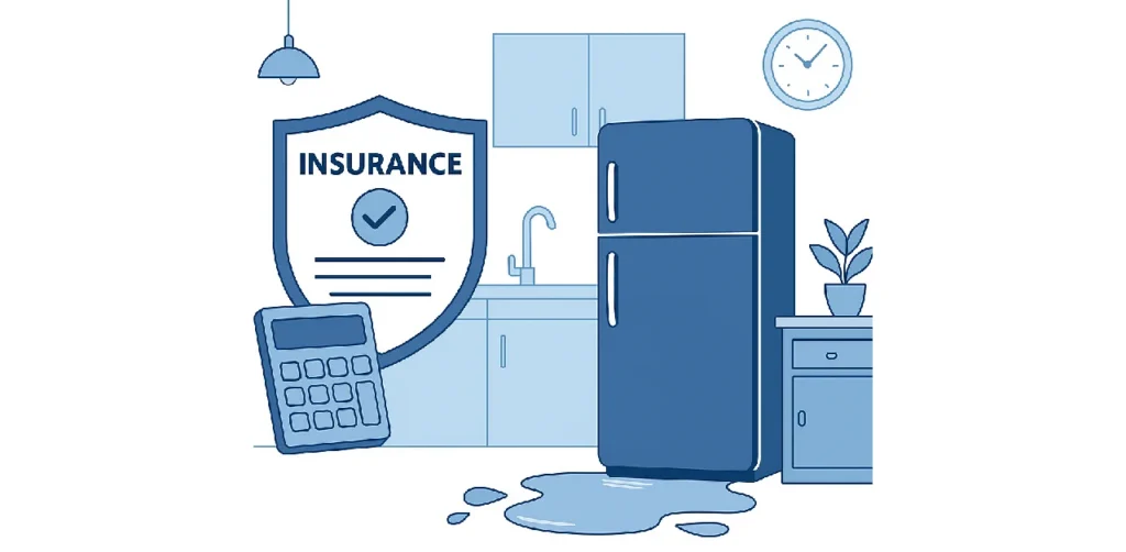 How is the process of compensating for a refrigerator water leak in Inzey carried out
