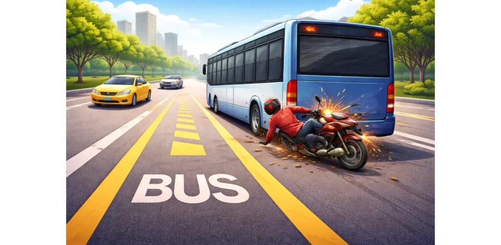 Motorcycle insurance and accidents when crossing the special lane