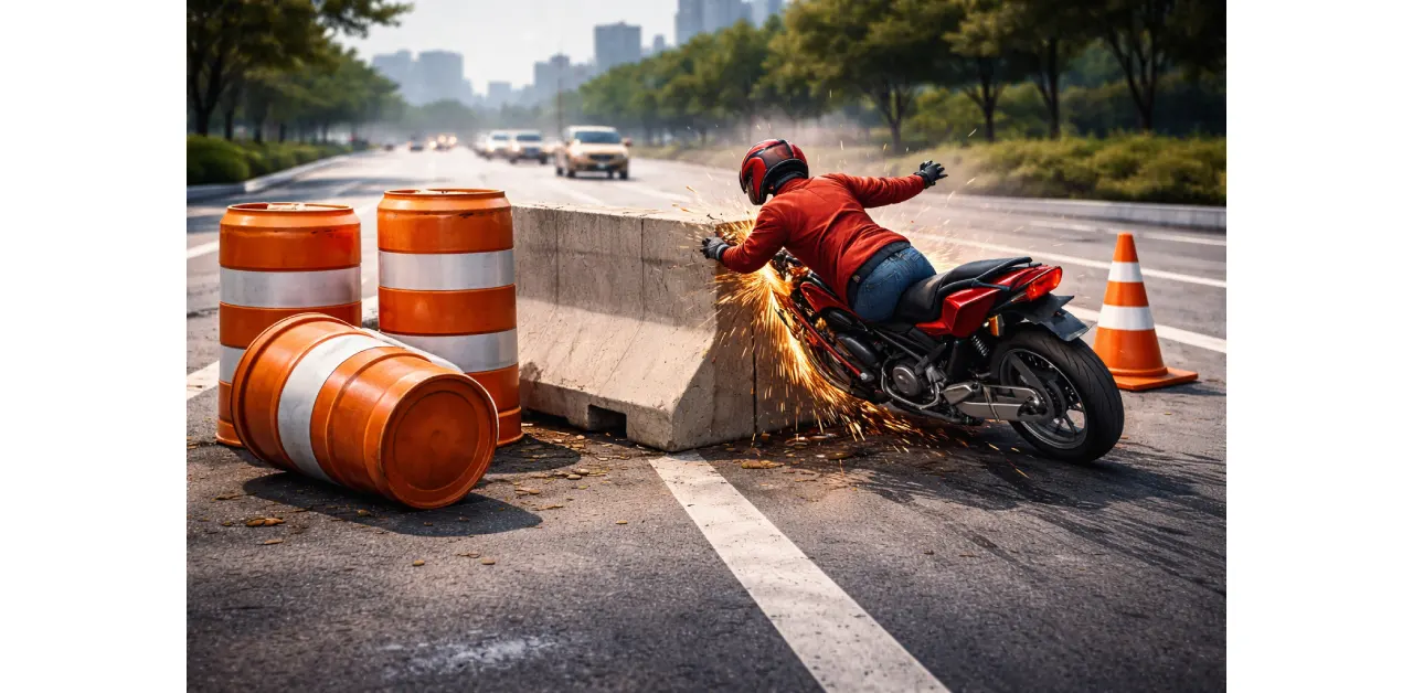 Motorcycle insurance and collisions with urban obstacles